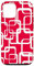 Hülle für iPhone 13 Pro Retro MCM Quadratisches Motiv Vintage Muster 6 Rot