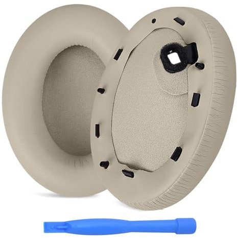 Ersatz Ohrpolster für Sony WH-1000XM4 Noise Cancelling Kopfhörer von MMOBIEL - Memory- Schaumstoff und Protein PU Kopfhörer – Ersatzpolster - Silber