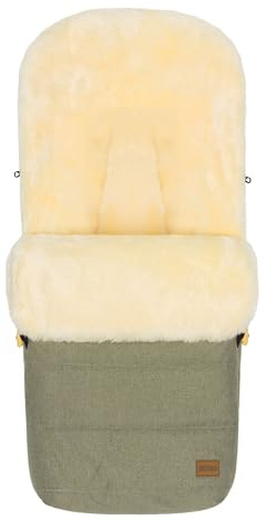 Fillikid Winterfußsack Bernina Lammfell Exklusiv Kinderwagen, Buggy | Winterfußsack wind- & wasserabweisend | Warmer Kinder Fußsack echtes Lammfell herausnehmbar | Baby Fußsack ab 0 Monate