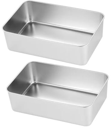ABOOFAN 1 Juego Plato De Tiramisú Juego De Ollas Planchas De Asar Molde Bizcocho Molde Para Cocina Molde Galletas Bandeja Para Hornear Bandejas Para Hornear De Acero Inoxidable 2 Piezas