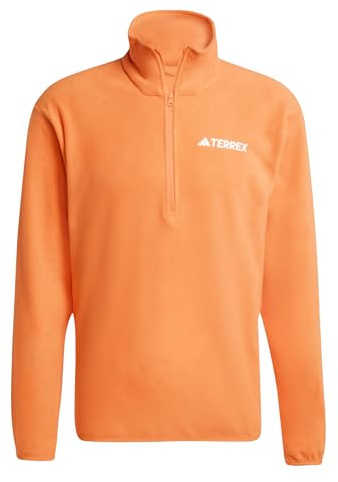 adidas Men's Terrex Multi Essentials Half Zip Fleece Jacket, semi impact orange, XL