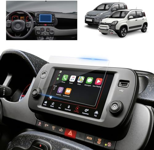 BSTW Compatibile con Fiat Panda Cross City Cross Hybrid 2021-2024 Pellicola Protettiva 7 Pollici DAB Radio Touchscreen Navigazione Protettiva in Vetro Temperato, 9H Antigraffio HD Chiaro