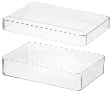 PATIKIL Acrylbox mit Deckel 15 x 10 x 5 cm Transparente Acryl-Displayboxen | Kunststoffquadratwürfelbehälter, Aufbewahrungsorganisator, Für Süßigkeiten Winzigen Schmuck Kunstwerksanzeige