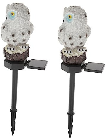 Hemobllo 2stücke Solar Eulen Led Pfahl Lichter Garten Landschaft Beleuchtung Solarlampen Für Außenbereich