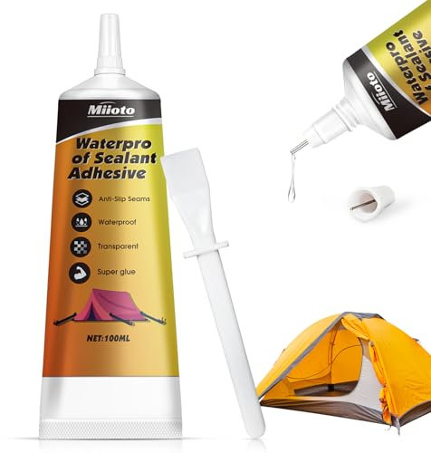 Miioto Pegamento PVC, Pegamento Plastico Extrafuerte, Pegamento Resistente al Agua Alta Temperatura, Pegamento de Uso Universal, Apto para Tiendas de Caucho, Campaña, Botes Inflables, 100ml