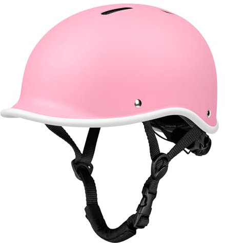LeapBeast Fahrradhelm,Cityhelm,Retro Helm,Rad Helm,Leichter, für den Alltag, beim Skaten, BMX-Fahren oder Longboarden, Kinder, Jugendliche und Junge Erwachsene (Rosa, S)