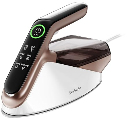 Newbealer Steam Generator Iron, 1500W Turbo Steamer for Clothes, 2 Bar Pressure Clothes Iron, 4 Steam & 4 Dry Heat Modes, Fast Heat-Up, 350ml Detachable Tank, Auto-Off, Self-Cleaning (Gold)