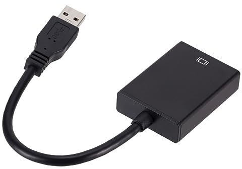 Uonlytech Convertidor USB 3.0 a Displayport 1080P para Pc Adaptador de Video Multipantalla Cable de para Proyector y Hdtv Compatible Portátiles 6 Salidas Color Negro