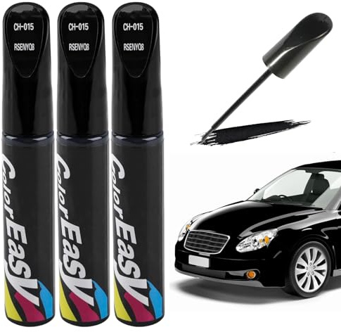 3 Stück Auto Lackstift Schwarz, 12ml Schwarzer Lackstift Auto Pinsel, Professioneller Autolack Kratzer Entferner Schwarz, Autolack Reparaturset für Kratzerreparaturen der Meisten Autos, Motorräder