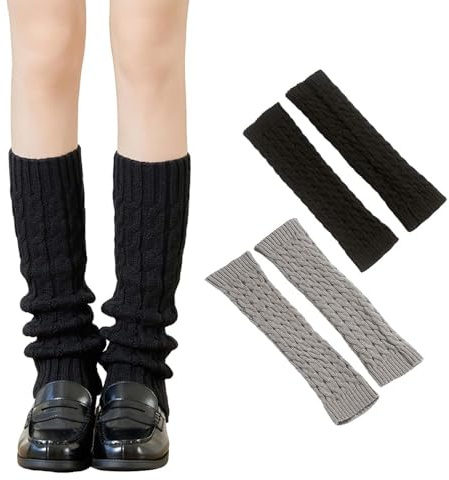 FangBoJie Stulpen Damen Leg Warmers Beinwärmer Frauen Mädchen Winter Beinstulpen Damen Stricken Legwarmers Knie Hoch Stulpen Trachtenstulpen Set Strick für Winterwärmer