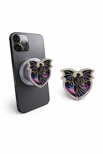 Grip Magnétique Rétractable pour Téléphone, Liseuse et Tablette – Support Téléphone/Poignée téléphone – Compatible iPhone, Smartphone et Kindle (Coeur - Fantastique)