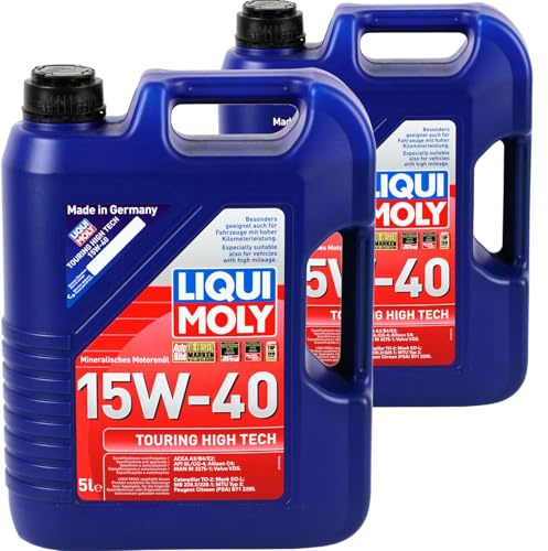 Liqui Moly 2x 1096 Motoröl (10 L) | 2x 5L 1096, Liqui Moly Touring High Tech 15W-40, Touring High Tech 15W-40