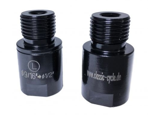 Classic Cycle Pedal Gewinde Adapter 9/16 -> 1/2 schwarz