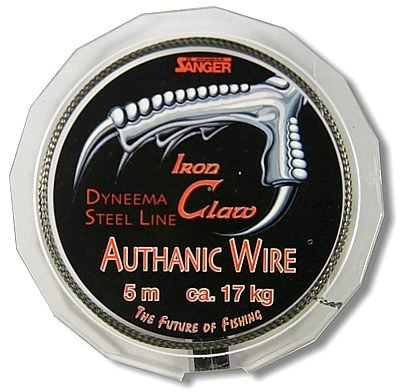 Iron Claw Unisex – Erwachsene 10C4039507047702C10 Authanic Wire-knotbares Stahlvorfach mit Dyneema-Seele-6,8 kg-5 m, Bunt, Normal