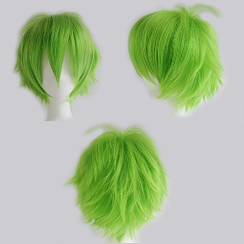 30CM Anime Cosplay Curly Hair Tail Volle Perücken Kurze Perücke Frauen Männer Perücke Wig Kostüm Party Halloween Hellbraun