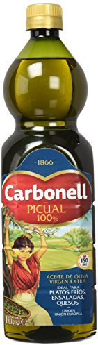 Carbonell - Aceite de Oliva Virgen Extra Picual, Sabor Agradable de Hojas Frescas y Verduras, para Aderezar Guisos y Aves - Botella de RPET, 1 L