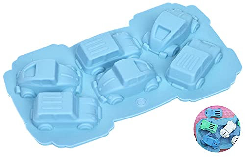 Creativee 6 Hohlräume Silikonform Auto Muffin Form von Kuchen Brot Schokolade Gelee Süßigkeiten Seife Form (1 Stück)