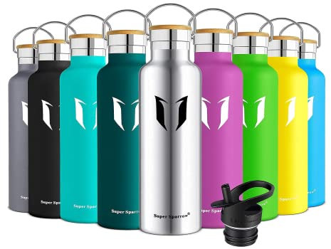 Super Sparrow Trinkflasche Edelstahl Wasserflasche - 750ml - Isolier Flasche mit Perfekte Thermosflasche für Das Laufen, Fitness, Yoga, Im Freien und Camping | Frei von BPA