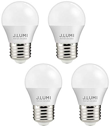 J.LUMI A15 LED Bulb 3W, 270 Lumens, 3000K Soft White, Small G45/A15 Shape, E26 Medium Base, 25W Equivalent Nightstand, Ceiling Fan & Ambient Lamp Bulbs, Frosted, NOT Dimmable (Pack of 4)