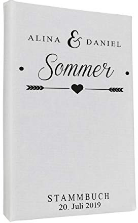 Hochzeitideal Stammbuch der Familie, Familienstammbuch, Buchbinderleinen, Nr. 133 inkl. Personalisierung (Weiß)