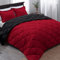 Basic Beyond Queen-Bettwäsche-Set – Rot und Schwarz, Queen-Size-Bett, wendbares Bettdecken-Set für alle Jahreszeiten, 1 Bettdecke (223,5 x 233,7 cm) und 2 Kissenbezüge (50,8 x 66 cm + 5,1 cm)