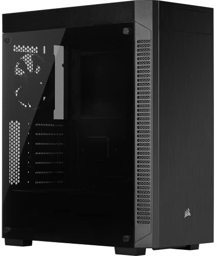 Corsair 110R Cristal Templado Chasis Semi-Torre ATX (Diseño Minimalista, Opciones de Almacenamiento Flexibles, Filtros Antipolvo Extraíbles, Ventilador de 120 mm Incluido), Negro
