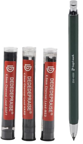 Sheens 4mm flache Mine Kohlestift mit Kernen, automatische mechanische Kunst Bleistift für Skizzieren, Zeichnen, Markieren und Kalligraphie