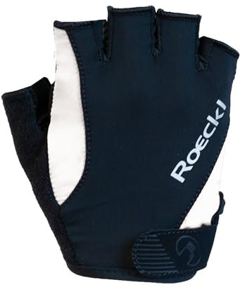 Roeckl Sports Fahrradhandschuh Basel, Performance Unisex Fingerhandschuh, Schwarz/Weiß 7.5