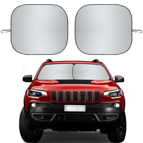 2er Pack Auto Windschutzscheibe Sonnenschutz - 81,3 x 71,1 cm faltbar Auto Sonnenschutz Windschutzscheibe für UV-Schutz und Hitze-Reflektor - Halten Sie Ihr Fahrzeug kühl