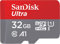 SanDisk Ultra 32 GB microSDHC Memory Card + SD Adapter with A1 App Performance Up to 120 MB/s, Class 10, U1, SDSQUA4-032G-GN6MA , Red/Grey