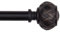 SZXIMU Curtain Pole for Windows 91-182 cm (36 to 72 Inches), Extendable Curtain Rod for Eyelet Curtains Drapery Rod with Netted Texture Finials,Black