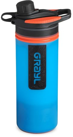 GRAYL GeoPress 710ml Water Purifier Bottle - Filter for Hiking, Camping, Survival, Travel (Bali Blue)