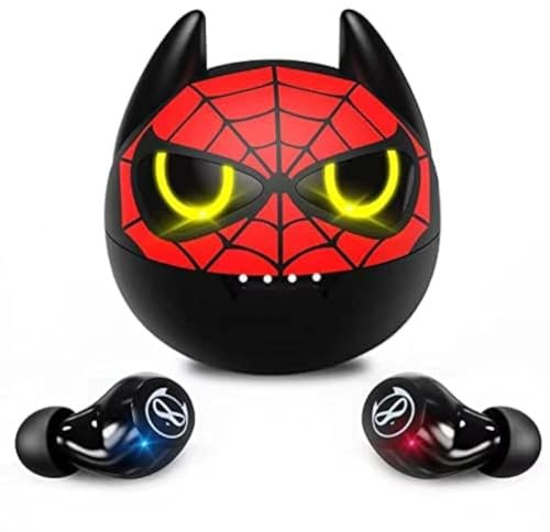 Amaface Auriculares Bluetooth rojos, HiFi estéreo, auriculares in-ear inalámbricos con micrófono doble, control táctil, 32 horas de tiempo, auriculares inalámbricos, peso ligero