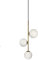 ZTTECH Lámpara colgante de cristal blanco con globo de 2 luces, bola de cristal blanco y lámpara colgante de latón dorado Matel, lámpara de techo (3 luces)