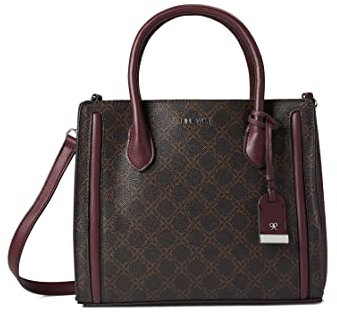 Nine West Aidenne Satchel Brown Logo/Merlot One Size
