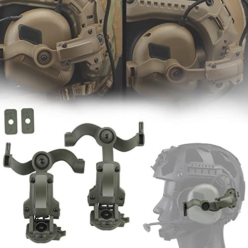 WLXW Taktisches Headset Für Airsoft(Am Kopf Und Am Helm Montiert),Militärischer Jagd-Schießkopfhörer Mit Geräuschunterdrückung Und Taktischem Helmschienenadapter Mit Multi-Winkel-Drehung,Adapter od