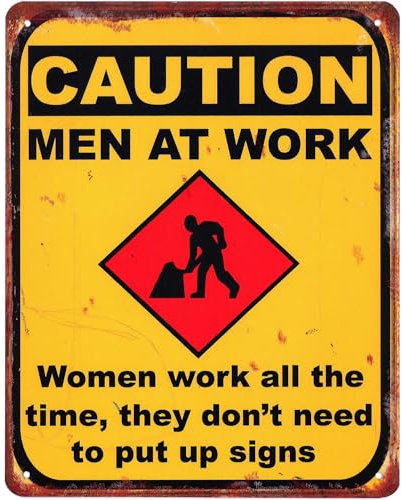 Moritz Deko Blechschild Caution Men at Work 20 x 25 cm Retro Geschenk-Idee aus Metall Vintage-Design zur Dekoration