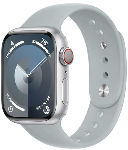 DMVEIMAL Cinturino per Apple Watch 40mm 44 mm 41 mm 45mm 38mm 42 mm iWatch Serie 8 7 6 5 4 3 se 44mm 45 mm Uomo/Donna,Morbida Sport Silicone Cinturini Apple Watch Ultra 49mm Band,Grigio nuvoloso