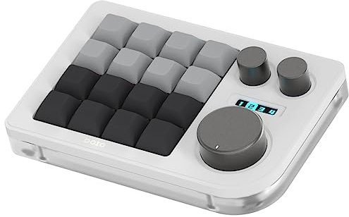 KEEBMONKEY Megalodon Triple Knob Macro Pad Programmable Designer Mini Keyboard 16 Keys (White)