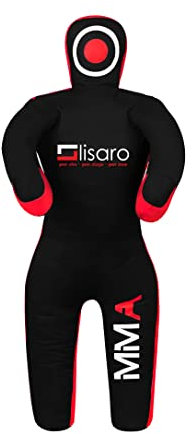 Lisaro Judo Dummy Schnuller Gr. 130/145/160/170cm | Box-Dummies | Canvac | schwarz-rot | UNGEFÜLLT | stehend | Grappling Dummy (170cm)
