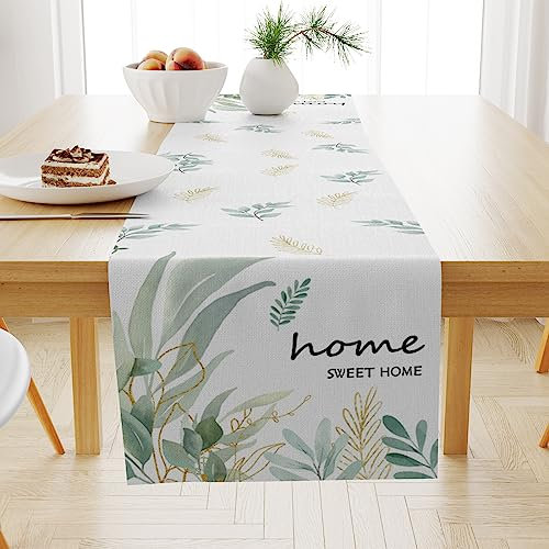 YOTOYOU Pflanzen Seegras Sommer Tischläufer Winter Frühling Saisonnal Küche Tisch Dekoration drinnen draußen Urlaub Party Wohnzimmer Dekor 40x140cm
