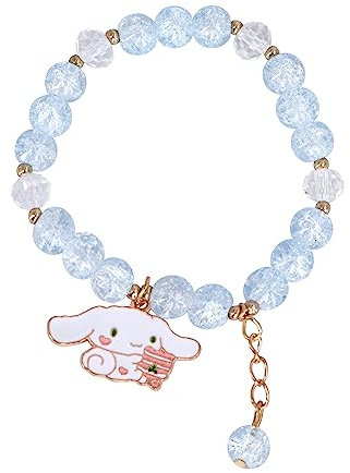 Roffatide Anime Cinnamoroll Kristall Perlen Armband Kawaii Kuromi Perlen Armbänder Set niedlich Cartoon elastische Perlen Armbänder Anime-Schmuck für Mädchen Frauen Bff Freundschaft Geschenk