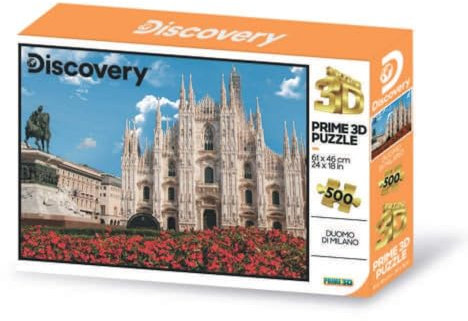 Grandi Giochi Discovery Duomo Milano Puzzle mit Linsen, horizontal, mit 500 Teilen und Packung mit 3D-Effekt, Puv01000