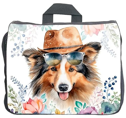 Cadouri Hundezubehörtasche mit Sheltie - Aufbewahrungstasche mit Hunderasse für Hundebesitzer - originelles Geschenk - handgefertigt