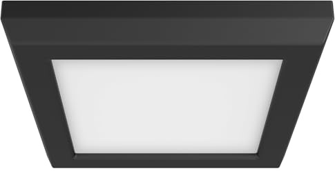 Nuvo Lighting 62/1705 Blink Pro - 9W CCT Selectable LED Square Edge Lit Flush Mount in Utilitarian Style-0.67 Inches Tall and 5 Inches Wide, Finish Color: Black