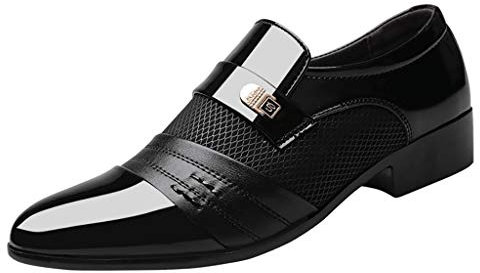Slipper Herren schwarz Lack Anzugschuhe Herren Herren Schuhe Business Loafer Herren schwarz Plateau Slipper Herren sportlich Tanzschuhe Herren Penny Loafer Herren Leder Tanzschuhe Herren 27
