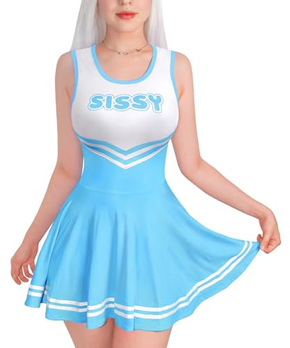 LittleForBig Combinaison soyeuse sans manches pour femme - Mini robe moulante, bleu, 3XL