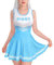 LittleForBig Combinaison soyeuse sans manches pour femme - Mini robe moulante, bleu, 3XL