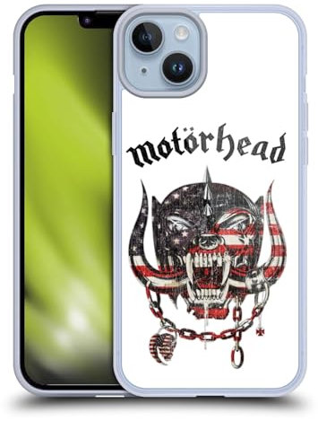 Head Case Designs Offizielle Motorhead Amerikanischer Schädel Grafiken Gelhülle [Militärischer Schutzgrad] Kompatibel Mit Apple iPhone 14 Plus Und Kompatibel Mit MagSafe