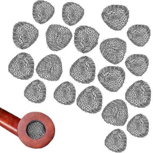 ZEACCT 100 Filtri per Tabacco in Metallo Pipe da Fumo, Filtri A Sfera per Pipe, Filtri A Sfera per Tubi in Acciaio Inossidabile, Filtri A Sfera Lavabili, per Pipe da Fumo (20 mm)